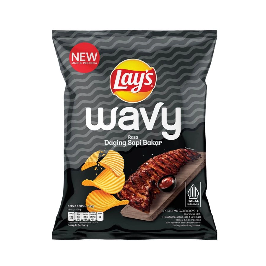 LAYS SNACK WAVY DAGING SAPI BK 45GR