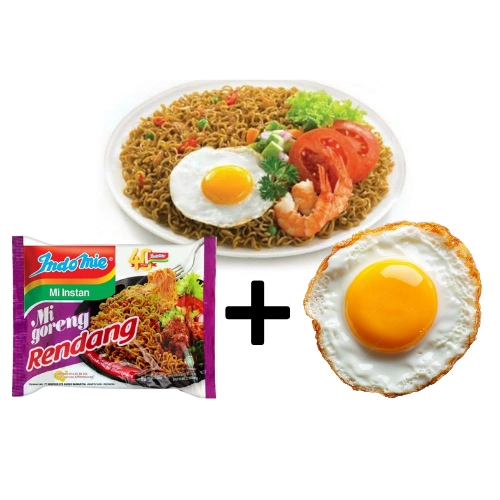 INDOMIE GORENG Rendang + TELUR