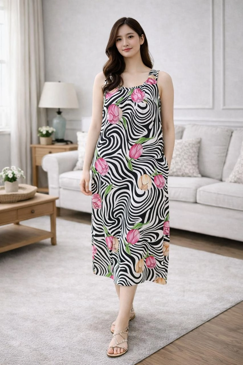 Daster Tali Karet Tulip Zebra