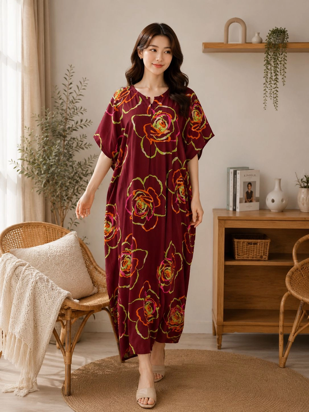 Daster Longdress Resleting Rose