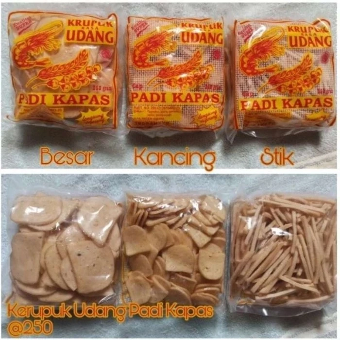 Kerupuk Udang Cap Padi Kapas KANCING - 250 gr